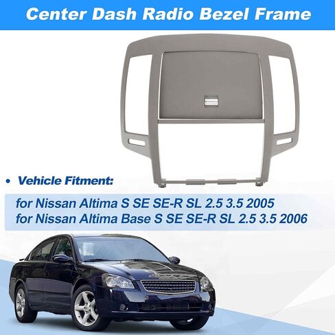 Center Dash Radio Surround Bezel Storage Cubby Vents Frame for Nissan Altima 2005-2006 3rd Gen Facelift Dashboard Radio Panel Trim Gray No.68270ZB002 in Kuwait