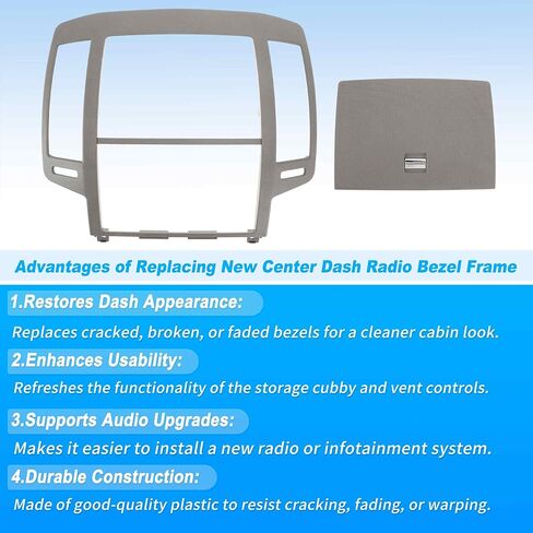 Center Dash Radio Surround Bezel Storage Cubby Vents Frame for Nissan Altima 2005-2006 3rd Gen Facelift Dashboard Radio Panel Trim Gray No.68270ZB002 in Kuwait
