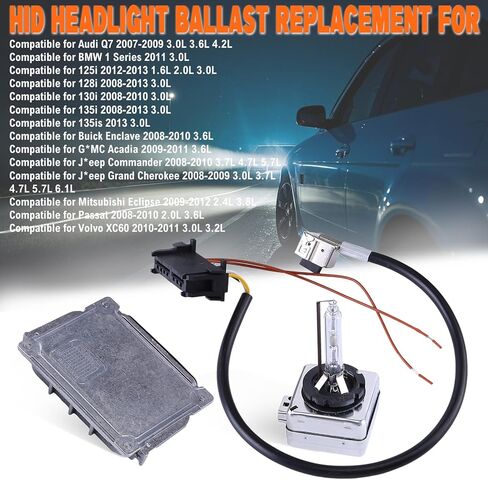 2PCS Xenon HID Headlight Ballast with Igniter & D1S Bulb Compatible with Audi Q7 for Buick for Enclave Grand for Eclipse for S60 XC60 XC90 Cherokee Commander Enclave 89034934 4L0907391 in Saudi Arabia