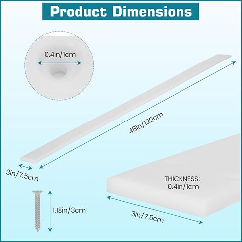 MARGAR 48" X 3" PE Trailer Bunk Glides, Heavy Duty PE Glide Pads Includes Pre-Drilled Holes and 12 Screws, Smoother Boat Trailer Glide Bunk Enders in Saudi Arabia