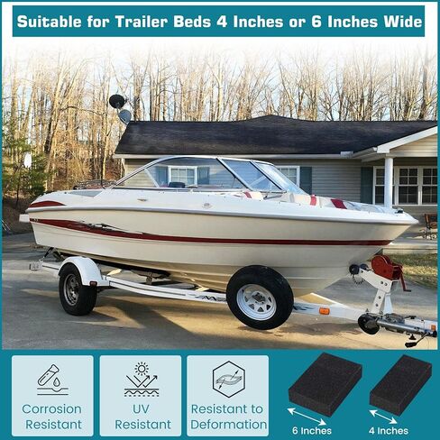 MARGAR 48" X 3" PE Trailer Bunk Glides, Heavy Duty PE Glide Pads Includes Pre-Drilled Holes and 12 Screws, Smoother Boat Trailer Glide Bunk Enders in Saudi Arabia