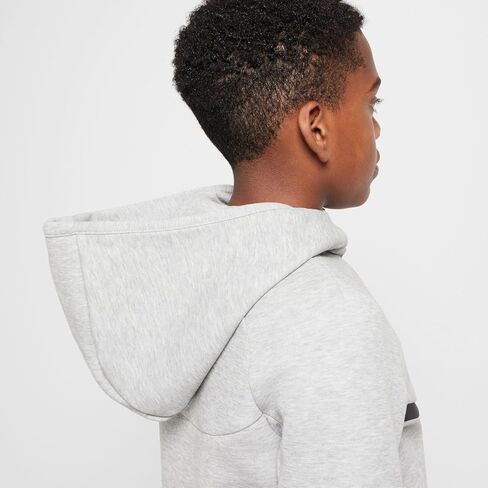 هودي Nike Sportswear Tech Fleece للأطفال الكبار بسحاب كامل (HV5867-063، رمادي داكن منقط/رمادي داكن منقط/) مقاس X-Small in Kuwait