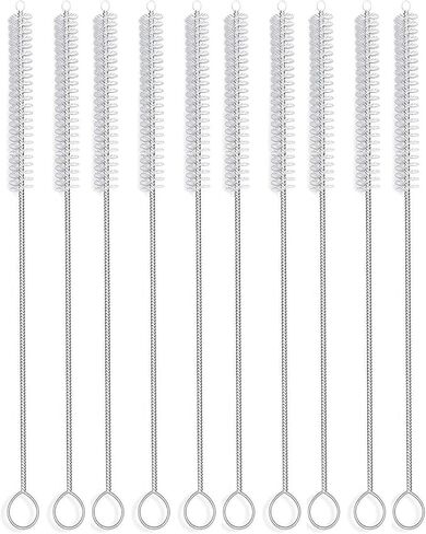 فرشاة ماصة طويلة، منظف انابيب النايلون 10 انش × 2/5 انش، مجموعة من 10 قطع (ازرق) in Kuwait