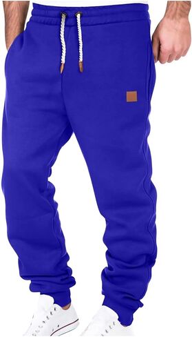 Big and Tall Sweatpants for Men Fleece Loose Running Drawstring Joggers Active Elastic Waist Cuffed Leg Tapered Pants in Saudi Arabia