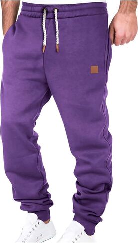 Big and Tall Sweatpants for Men Fleece Loose Running Drawstring Joggers Active Elastic Waist Cuffed Leg Tapered Pants in Saudi Arabia