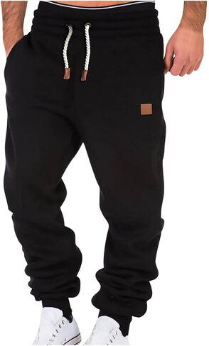 Big and Tall Sweatpants for Men Fleece Loose Running Drawstring Joggers Active Elastic Waist Cuffed Leg Tapered Pants in Saudi Arabia