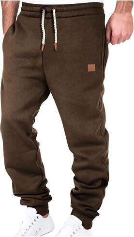 Big and Tall Sweatpants for Men Fleece Loose Running Drawstring Joggers Active Elastic Waist Cuffed Leg Tapered Pants in Saudi Arabia