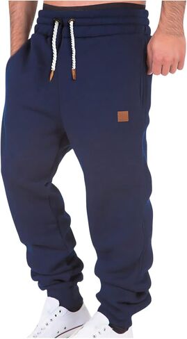 Big and Tall Sweatpants for Men Fleece Loose Running Drawstring Joggers Active Elastic Waist Cuffed Leg Tapered Pants in Saudi Arabia