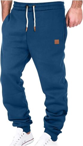 Big and Tall Sweatpants for Men Fleece Loose Running Drawstring Joggers Active Elastic Waist Cuffed Leg Tapered Pants in Saudi Arabia