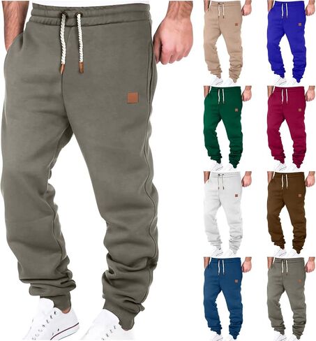 Big and Tall Sweatpants for Men Fleece Loose Running Drawstring Joggers Active Elastic Waist Cuffed Leg Tapered Pants in Saudi Arabia
