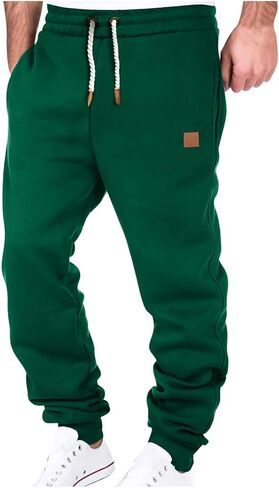 Big and Tall Sweatpants for Men Fleece Loose Running Drawstring Joggers Active Elastic Waist Cuffed Leg Tapered Pants in Saudi Arabia