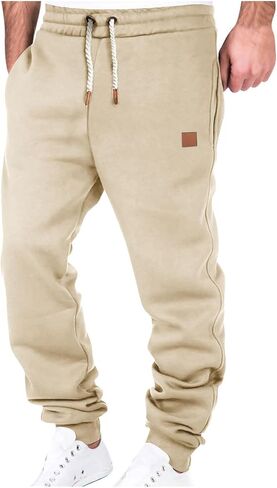 Big and Tall Sweatpants for Men Fleece Loose Running Drawstring Joggers Active Elastic Waist Cuffed Leg Tapered Pants in Saudi Arabia