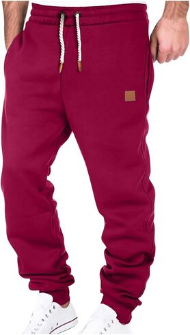 Big and Tall Sweatpants for Men Fleece Loose Running Drawstring Joggers Active Elastic Waist Cuffed Leg Tapered Pants in Saudi Arabia