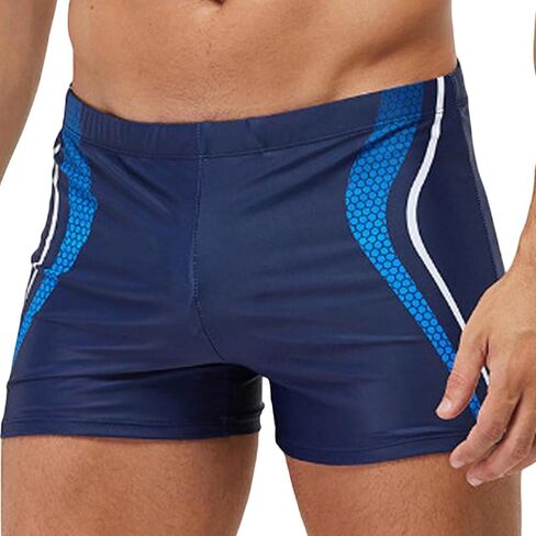 Mens Swim Briefs with Pouch Square Cut Athletic Swimming Shorts Elastic Waist Swim Trunks Swimwear Board Short in Saudi Arabia
