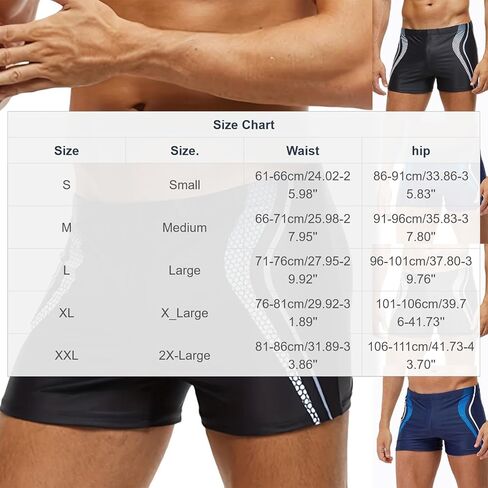 Mens Swim Briefs with Pouch Square Cut Athletic Swimming Shorts Elastic Waist Swim Trunks Swimwear Board Short in Saudi Arabia