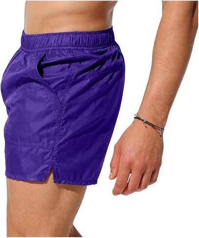 Mens Swim Trunks Elastic Waist See Through Summer Beach Shorts Low Waist Bathing Suit Swimwear Trunks with Pockets in Saudi Arabia