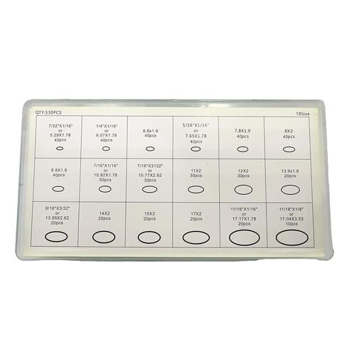 530 قطعة تكييف هواء السيارة O Ring Kit ختم طوقا غسالة ضاغط ختم تشكيلة مجموعة 18 مقاسات تكييف هواء السيارة AC O Ring Kit Universal لإصلاح المركبات وصلات الهواء أو الغاز in Kuwait