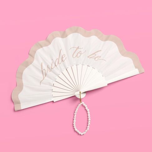 xo, Fetti Bride to Be Fan Pearl | Bachelorette Party Decorations, Bridal Shower Accessories, Ivory Wearable, White, Beach Wedding, Gift in Saudi Arabia