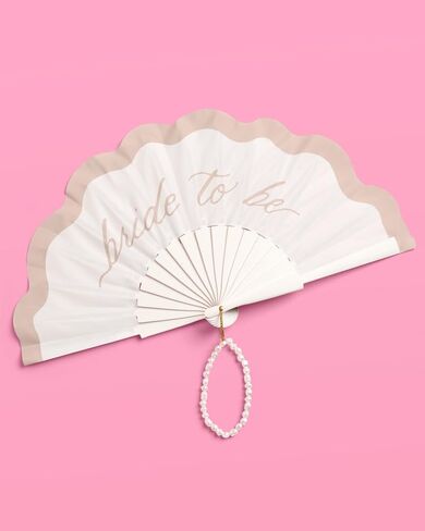 xo, Fetti Bride to Be Fan Pearl | Bachelorette Party Decorations, Bridal Shower Accessories, Ivory Wearable, White, Beach Wedding, Gift in Saudi Arabia