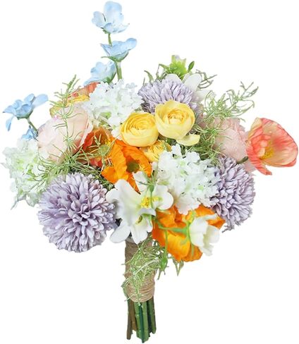 Rinlong Fall Wedding Bouquets for Bridesmaids Burnt Orange Bridesmaid Artificial Flowers Terracotta Bouquet Wedding Ceremony Terracotta in Kuwait
