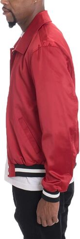Victory Satin Light Weight Bomber Button Closure Wind Breaker Jacket in Saudi Arabia