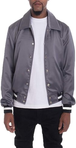 Victory Satin Light Weight Bomber Button Closure Wind Breaker Jacket in Saudi Arabia
