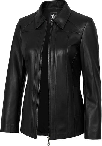 Women's Real Lambskin Leather Coats - Casual Style Long Genuine Leather Jackets for Women in Saudi Arabia