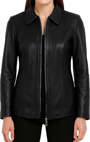 Women's Real Lambskin Leather Coats - Casual Style Long Genuine Leather Jackets for Women in Saudi Arabia