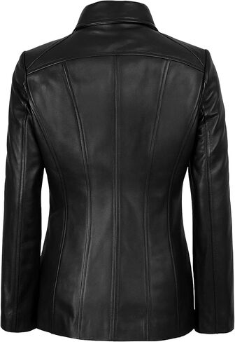 Women's Real Lambskin Leather Coats - Casual Style Long Genuine Leather Jackets for Women in Saudi Arabia