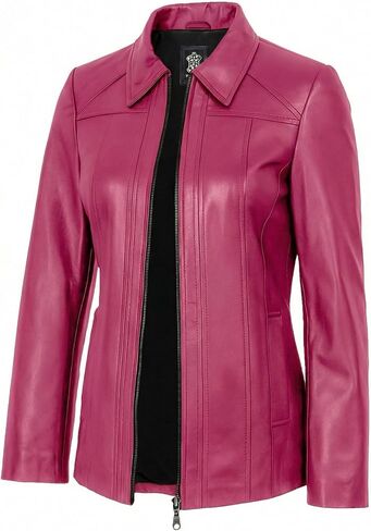 Women's Real Lambskin Leather Coats - Casual Style Long Genuine Leather Jackets for Women in Saudi Arabia