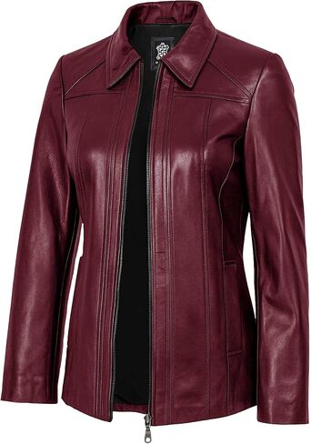 Women's Real Lambskin Leather Coats - Casual Style Long Genuine Leather Jackets for Women in Saudi Arabia