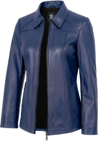 Women's Real Lambskin Leather Coats - Casual Style Long Genuine Leather Jackets for Women in Saudi Arabia