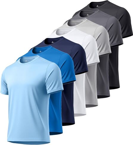 ZITY 7 Pack T-Shirts for Men Rashguard UPF 50+ Athletic Workout Tee Shirt Sun Protection Fast Dry Moisture Wicking Swim Shirt in Saudi Arabia