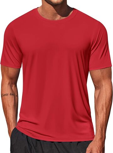 COOFANDY Men's Swim Shirt Short Sleeve UPF 50+ Sun Shirt Rash Guard T-Shirts Quick Dry Beach Shirts Breathable in Kuwait