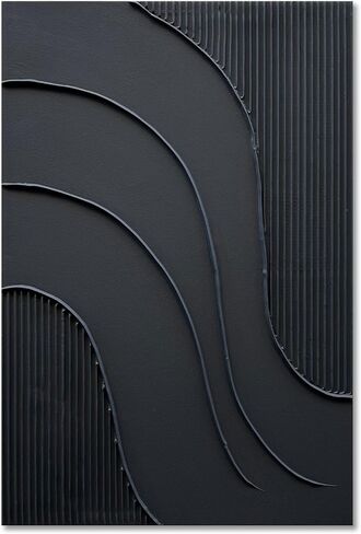 NANKAI Art Hand-Painted Thick Texture Black Minimalist Oil Painting 45x30 Inch Large Home Wall Decorative Art Painting in Kuwait