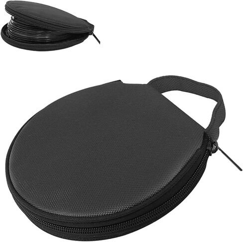 Car CD Case, Oxford Waterproof Disc Storage Binder with Transparent Film Divider, 20 Capacity Portable Round Disc Case, Universal DVD Organizer for Cars (Black) in Saudi Arabia