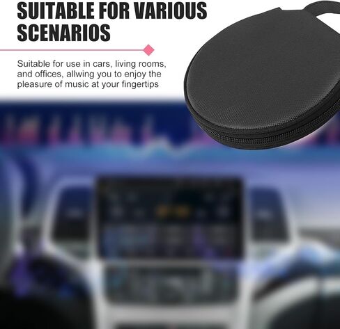 Car CD Case, Oxford Waterproof Disc Storage Binder with Transparent Film Divider, 20 Capacity Portable Round Disc Case, Universal DVD Organizer for Cars (Black) in Saudi Arabia