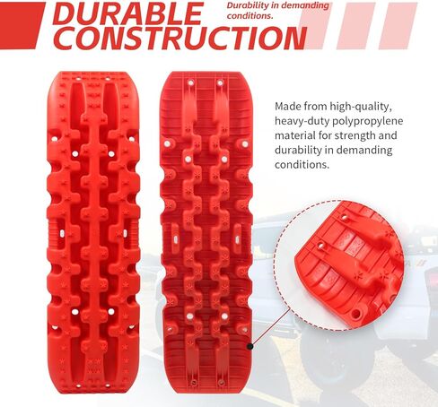 MaxxHaul Recovery Tracks Traction Boards 22000 lb Capacity 42" Heavy‑Duty Off Road Traction Mats for Sand Mud Snow Fits Trucks SUVs Jeeps 4x4 Red (50961) in Saudi Arabia