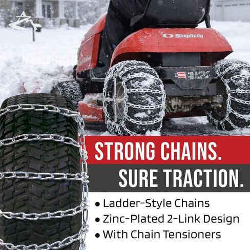 The ROP Shop 2 Link Tire Chains & Tensioners for John Deere Lawn Tractor with 18x8.5x10 Tires in Saudi Arabia