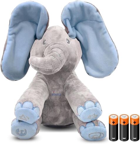 Dimple Kaia Peek A Boo Elephant Toy, Interactive Singing Stuffed Elephant Plush with Moving Ears, Musical Stuffed Animal for Babies and Toddlers, Adorable Elephant Baby Toy in Kuwait
