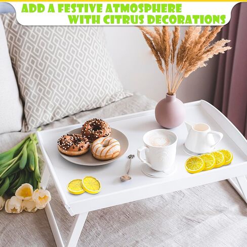 12Pcs Fake Lemon Slices Artificial - Fruit Party Decorations Fake Lemon Fruit Decorations for Party Lemon Kitchen Decoration - Simulation Yellow Lemon Home - 2 Inch Plastic Vegetable Decor Kitchen in Saudi Arabia