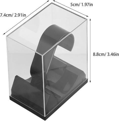 Yardwe 4pcs Single Watch Display Stand - Clear Plastic Box Jewelry Holder Case Bangle Organizer Transparent For Bangle Men Women in Saudi Arabia