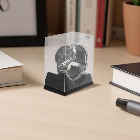 Yardwe 4pcs Single Watch Display Stand - Clear Plastic Box Jewelry Holder Case Bangle Organizer Transparent For Bangle Men Women in Saudi Arabia