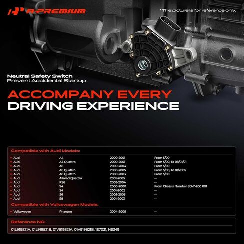 مفتاح أمان محايد A-Premium متوافق مع Audi A4 2000-2001، A6 2000-2004، A4 Quattro 2000-2001، A6 Quattro 2000-2005، A8/Allroad Quattro، RS6، S4، S6، S8 & Volkswagen Phaeton، 9 دبابيس in Kuwait