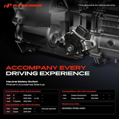 A-Premium Neutral Safety Switch Compatible with Volkswagen Jetta, Passat, Golf, Tiguan, Beetle, CC, GTI, Golf City, Jetta City, Passat CC, Rabbit & Mini Cooper, Cooper Countryman Paceman & Audi TT in Saudi Arabia