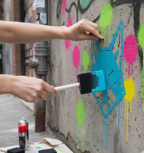 فرش طلاء إسفنجية للرسم، 4 قطع من فرش الطلاء الإسفنجية للحرف اليدوية، DIY، التلوين، أسود (1 بوصة، 2 بوصة، 3 بوصة، 4 بوصة) in Saudi Arabia
