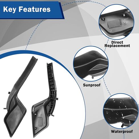 قطعتان من أغطية لوحة القلنسوة الأمامية لممسحة الزجاج الأمامي متوافقة مع 2019-2022 Toyota RAV4 53866-0R070 53867-0R070 غطاء تمديد القلنسوة للجانب الأيسر والأيمن in Kuwait