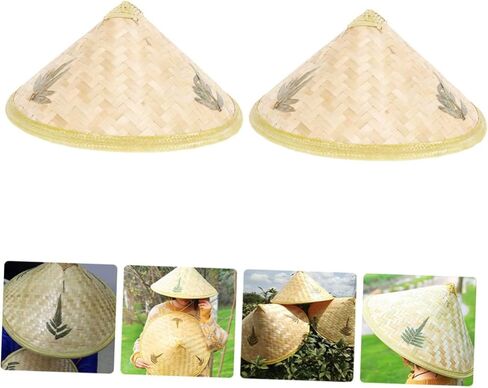 Luxshiny 2pcs Woven Sun Block Hats -rain Outdoor Hats for Boys and Girls Lightweight and for Fishing Gardening and Travel in Kuwait
