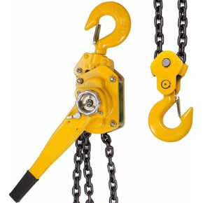 XtremepowerUS Lift Lever Block Chain Hoist Comealong Lift Puller (1-1/2 Ton 5')