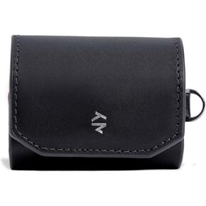 Leather AirPods Case Cover - compatible with Apple AirPods 3 case and Apple AirPods Pro Case Cover, Charging Case with keychain - Black